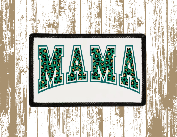Mama-Mini Green Cheetah patch set