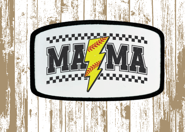 Softball Mama Lightning Bolt Patch