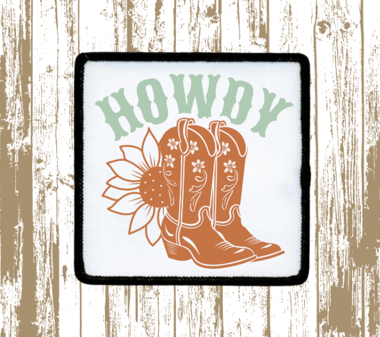 Howdy Cowgirl Boots Patch
