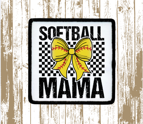 Softball Mama Checkerboard Patch
