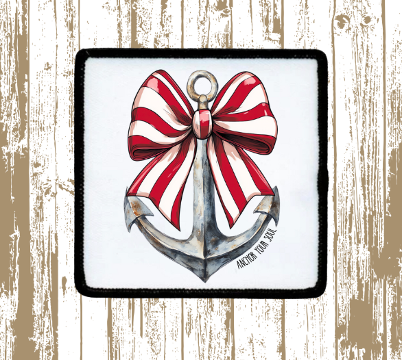 Coquette Anchor Your Soul Red Bow Patch