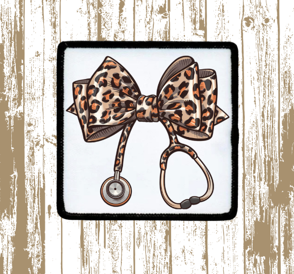 Cheetah Stethoscope Nurse Patch