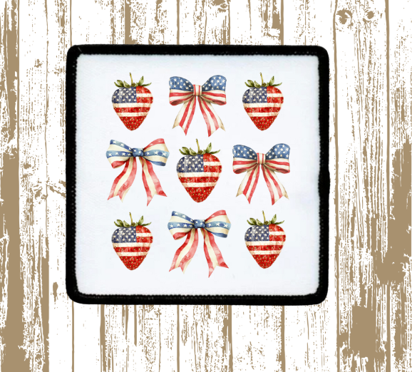 Coquette Strawberry Bow Patch