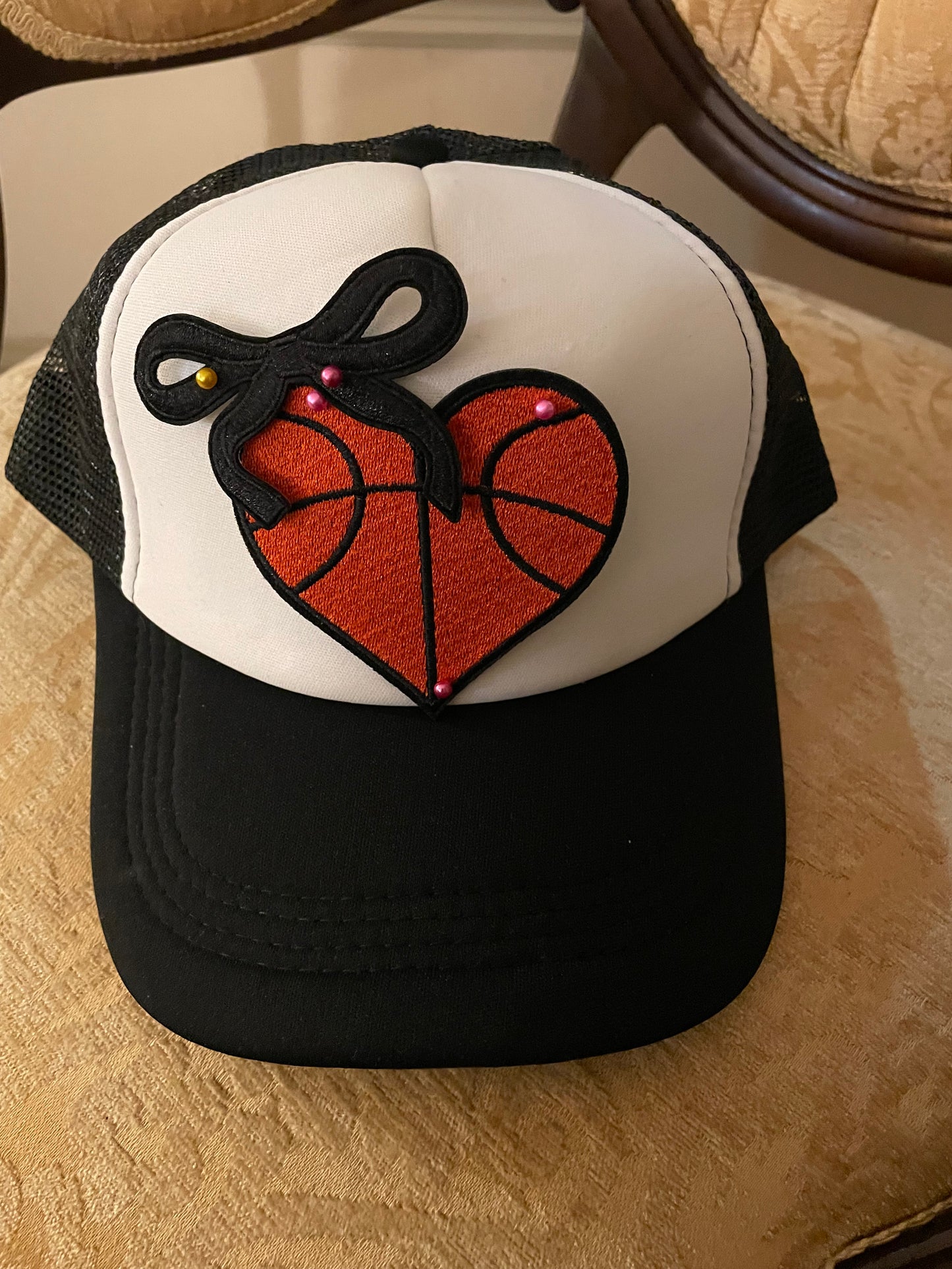 Heart Basketball Trucker Hat