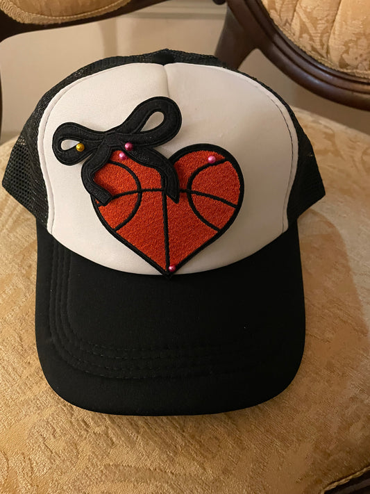 Heart Basketball Trucker Hat