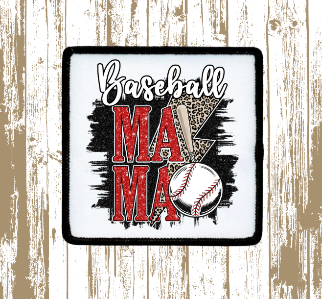 Baseball Mama Lightning Bolt Patch