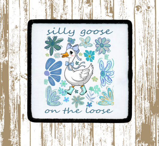 Blue Silly Goose Hat Patch