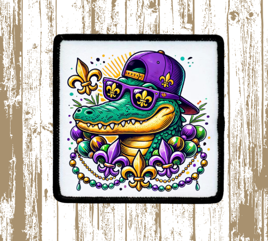 Mardi Gras Gator Patch