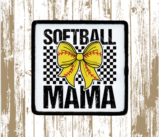 Softball Mama Checkerboard Patch