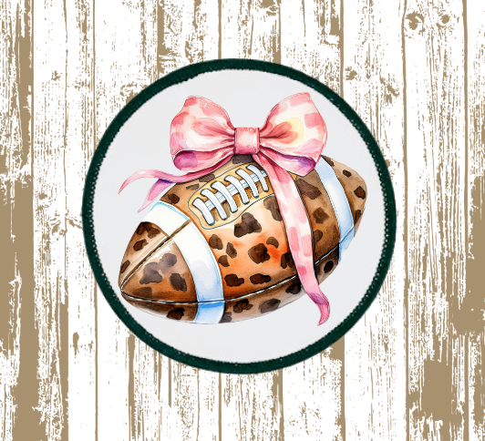 Cheetah Football with Pink Bow Patch
