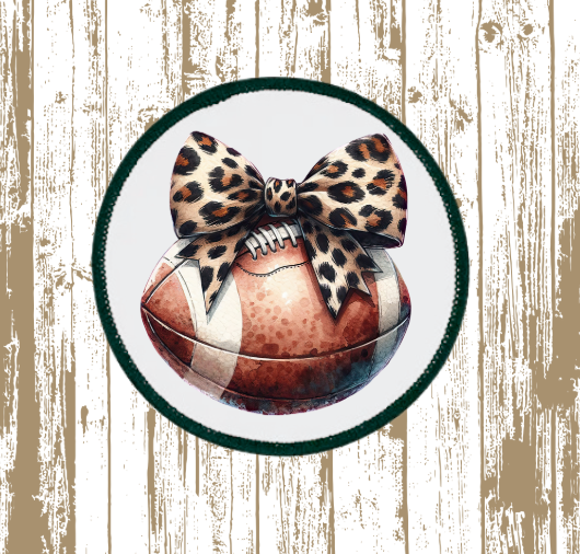 Football with Cheetah Bow Patch