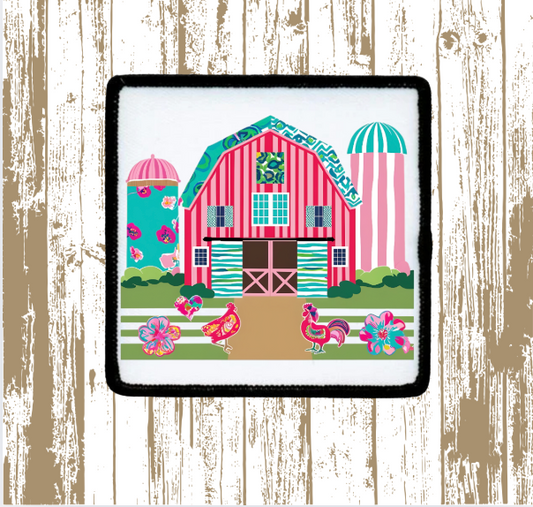 Preppy Pink Barn Patch